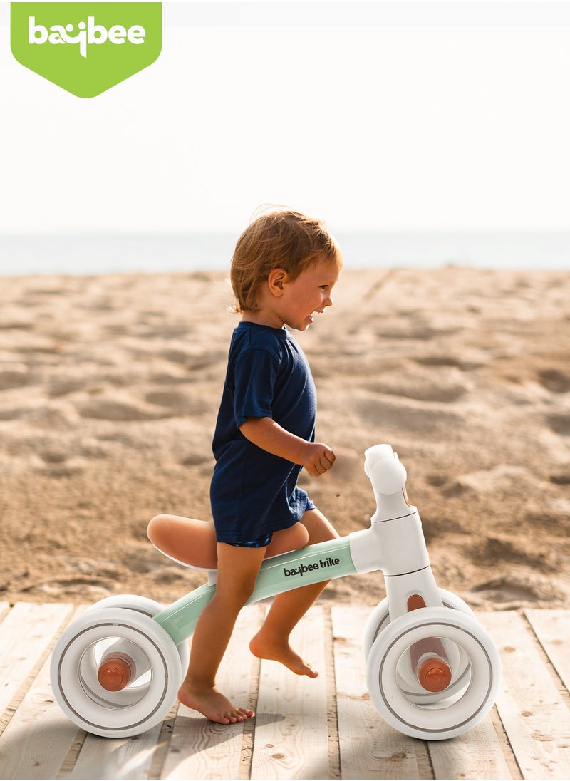 Kids Balance Bike Tricycles for Kids, 4 Wheels Toddlers Bike Ride on Toy with Widened EVA Wheels u0026 Led Light Indoor Outdoor Play Baby Balance Cycle for Kids 12 to 24 Months Boys Girls Green  - Image 2
