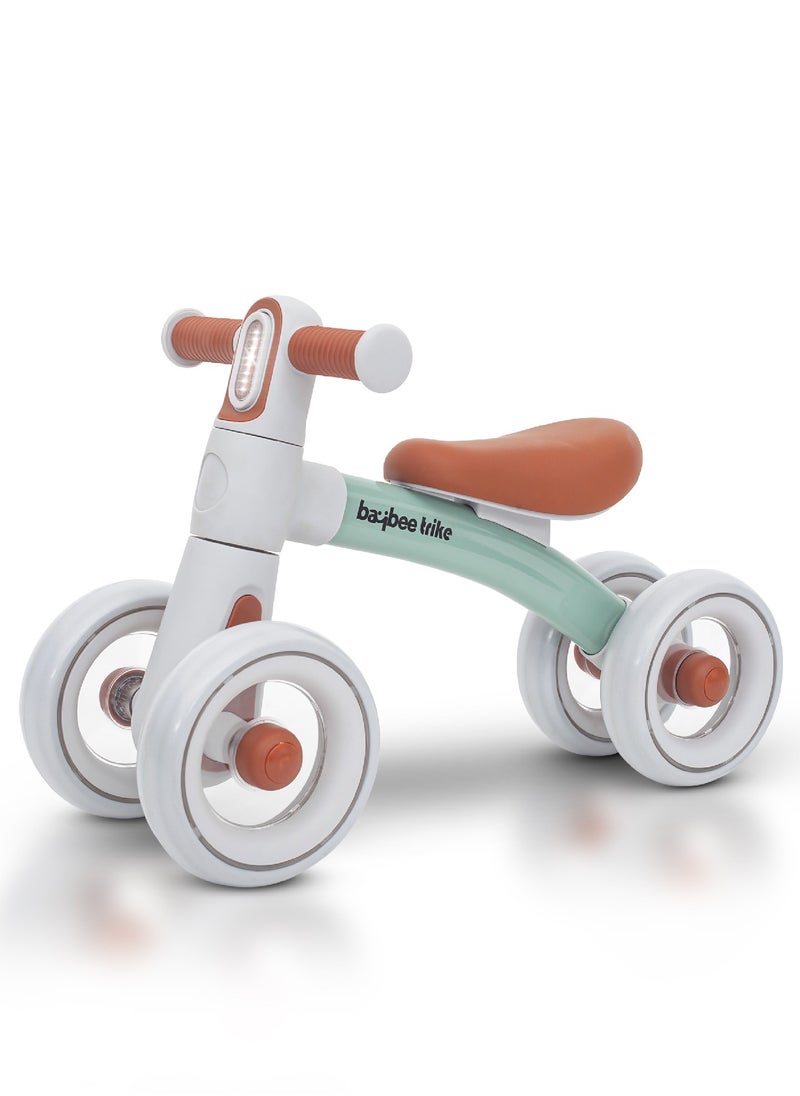 Kids Balance Bike Tricycles for Kids, 4 Wheels Toddlers Bike Ride on Toy with Widened EVA Wheels u0026 Led Light Indoor Outdoor Play Baby Balance Cycle for Kids 12 to 24 Months Boys Girls Green  - Image 1