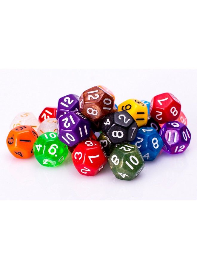 Easy Roller Dice Co. عبوة متنوعة من 25 قطعة من نرد 12 وجه ملون متنوع من نرد D12 متعدد الأوجه - Image 1