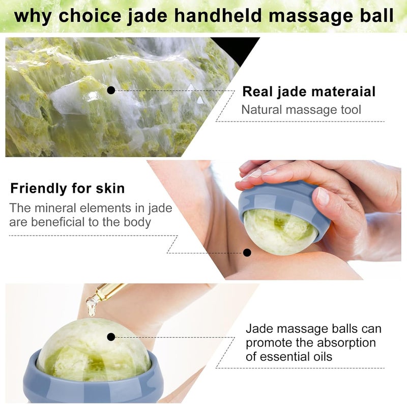 ideayard Massage Stone Jade Ball for Full Body Massage Lacrosse Ball Massager Back Massage Tool Self Massage Ball for Sore Muscle - Image 3