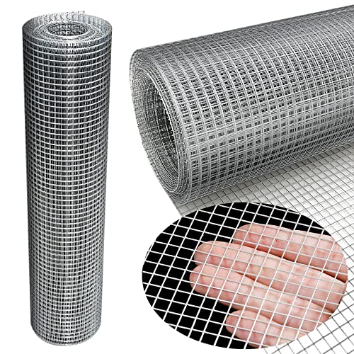 WURJHSONG Hardware Cloth 16'' x 20' 1/4 in Galvanized Wire Mesh Roll (23 GA) Chicken Wire Fence Roll for Chicken Pen/coop Fences, Screen mesh, Rabbit/Snake Fences, Poultry enclosures, Handicraft Making, etc. - Image 1