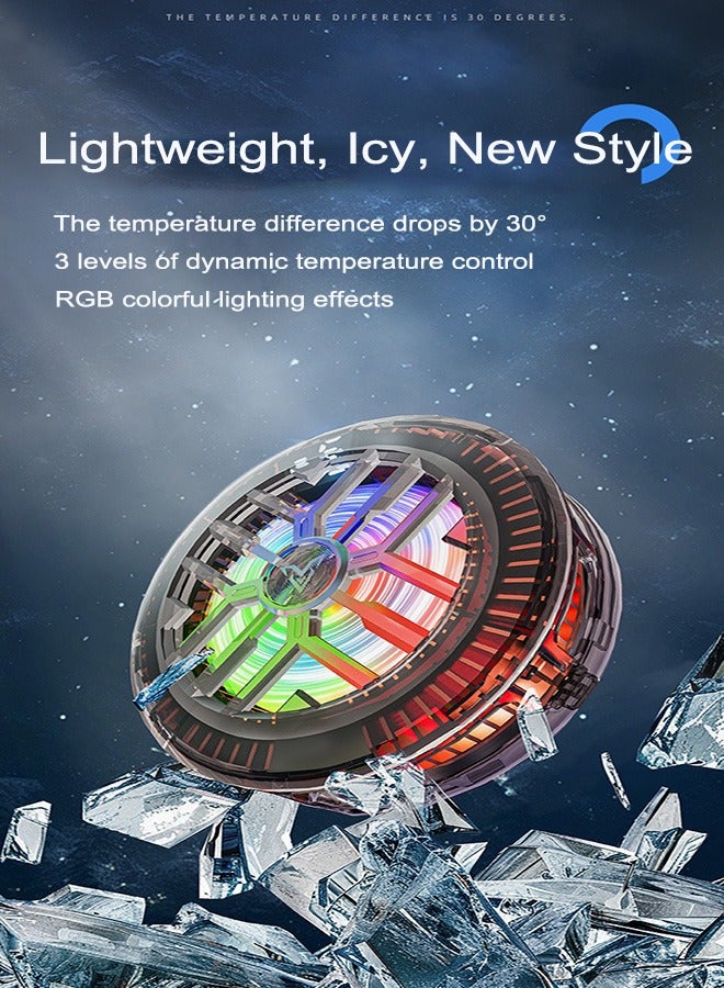 Mobile Phone Radiator, Suitable for Games, Magnetic Back Clip, Dual-purpose Mobile Phone Cooling Fan, Digital Display Three Gears, Mobile Phone Cooling Fan Low Noise, Suitable for Games, Suitable for General iPhone/Android Smartphones  - Image 2