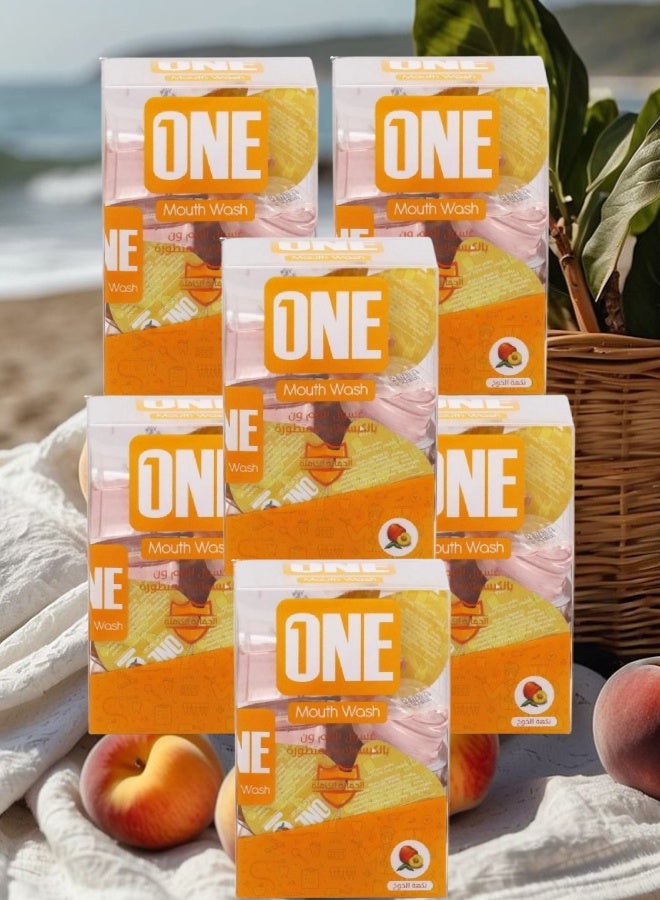 وان 6 قطع غسول للفم بنكهة الخوخ 20 كبسولة 15مل - Image 1