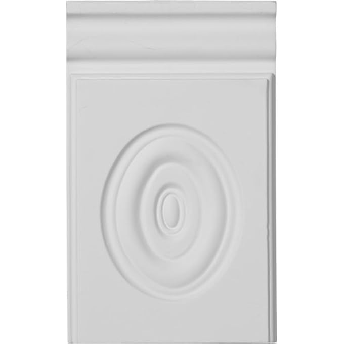 PB05X09X01AD 5 3/4" W X 9 3/8" H X 1" P ADONIS BULLSEYE PLINTH BLOCK, PRIMED