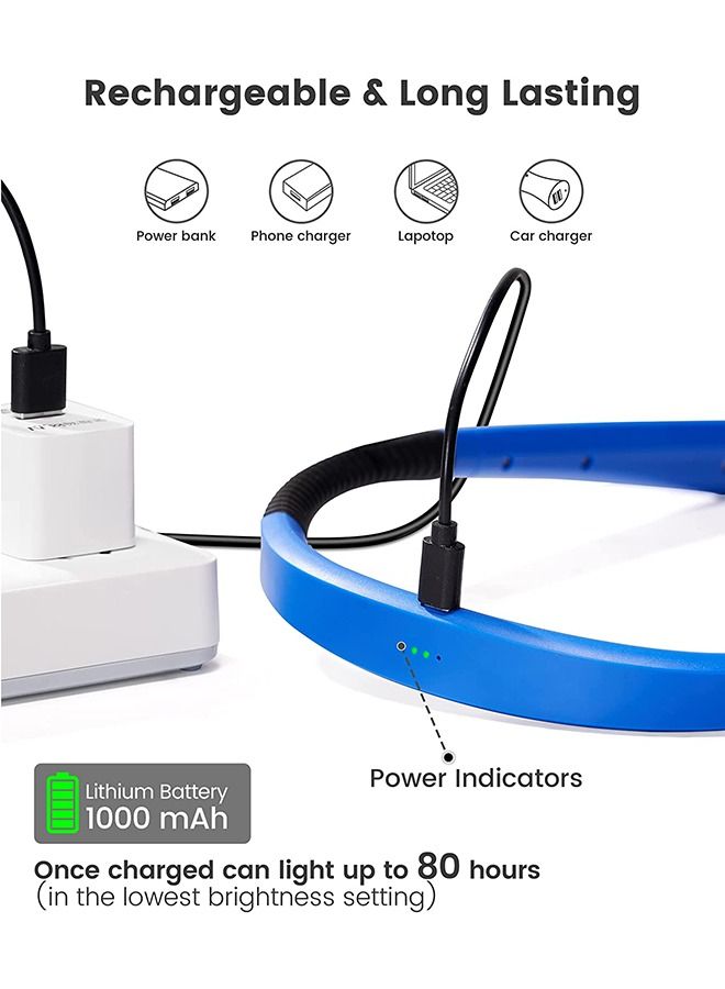 LED Neck Reading Light, Book Light for Reading in Bed, 3 Colors, 6 Brightness Levels, Bendable Arms, Rechargeable, Long Lasting, Perfect for Reading, Knitting, Camping, Repairing