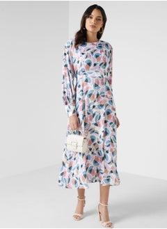 Closet London Printed Side Slit Dress  - Image 1