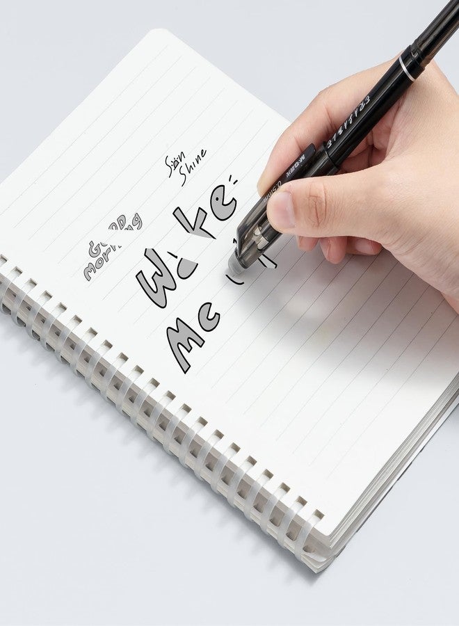 M&G Erasable Pens, 6 Pcs Fine Point 0.5mm Black Ink Erasable Gel Pens with Comfort Grip and Cap, Make Mistakes Disappear for Drawing Writing Planner and Crossword Puzzles - Image 4