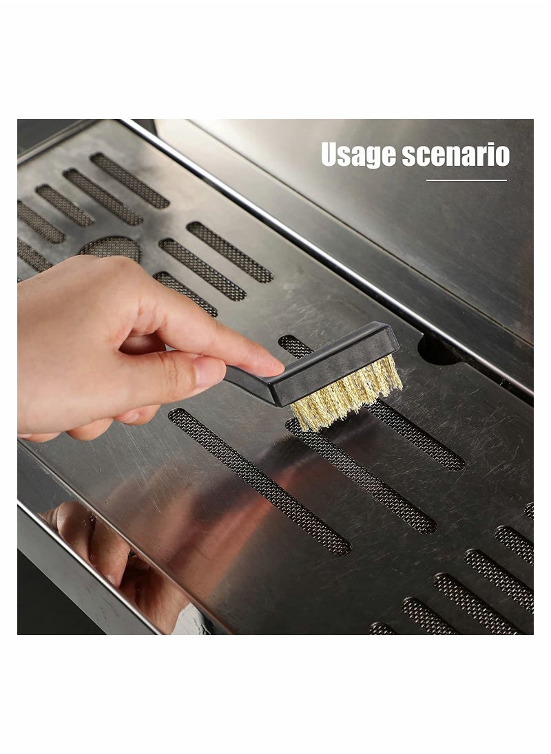 Excefore - Mini Wire Brush Set, 15 Pcs Stainless Steel Brush Plastic Handles Wire Bristle Scratch Brush Set with Curved Handle for Cleaning Welding Slag and Rust - Image 1