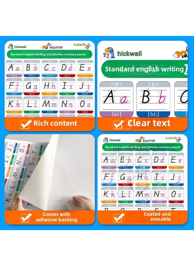 null - Introduction To English 26 Letters Standard Size Book Handwritten Table Silent Wall Chart Word Wall Stickers Teaching Aware-Specifications:【50× 70cm 】easy To Wrong Words + Antonyms - Image 1
