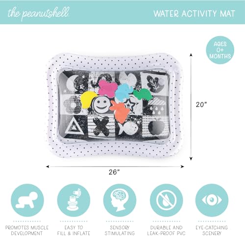 The Peanut Shell The Peanutshell Tummy Time Water Play Mat for Babies Girls or Boys High Contrast Sensory Developmental Toy Infant Baby Floor Toys Games Baby Essentials Must Haves Montessori - Image 5