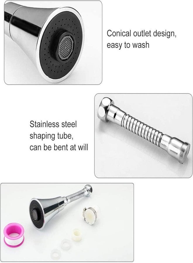 FLAVION 360° Flexible Faucet Extender Tap with Splash Filter,Kitchen Sink Water Saving Nozzle Sprayer Ideal for Bathroom & Kitchen,restaurants and utility sinks.(FAUCET-E-LONG 1PCS, PACK OF 1) - Image 5