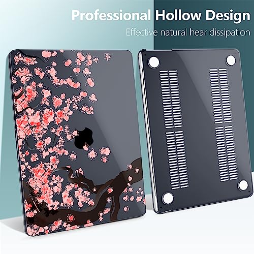 DONGKE for M4 MacBook Air 13.6 Inch Case 2025 2024 2023 2022 Model A3240 A3113 A2681 M3 M2 Chip, Plastic Hard Shell Case Cover with Touch ID for MacBook Air 13 Inch M4 - Cherry Blossoms - Image 4