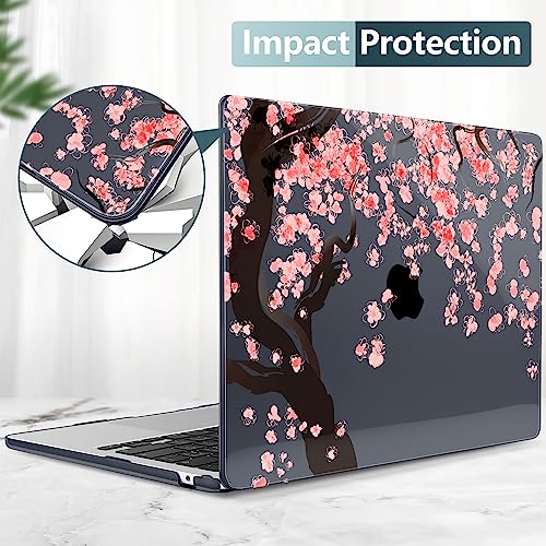 DONGKE for M4 MacBook Air 13.6 Inch Case 2025 2024 2023 2022 Model A3240 A3113 A2681 M3 M2 Chip, Plastic Hard Shell Case Cover with Touch ID for MacBook Air 13 Inch M4 - Cherry Blossoms - Image 5