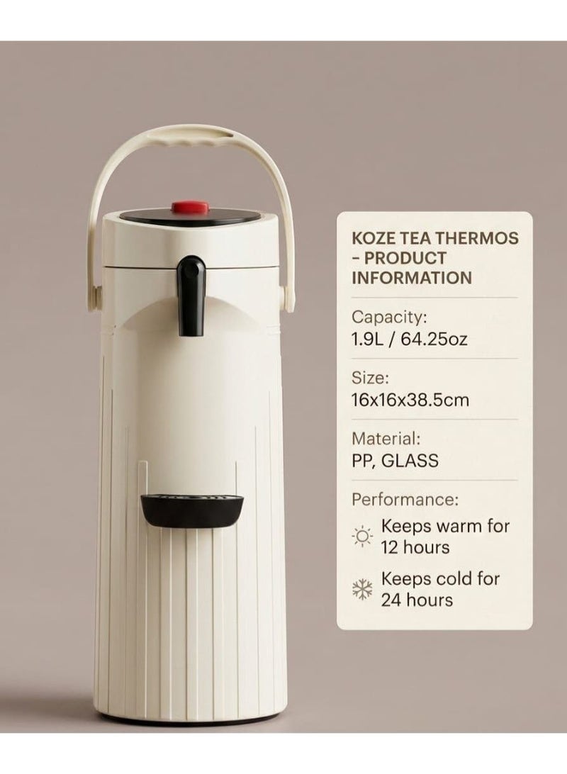 Premium 1.9L Pressure Thermos | Long-lasting Heat Retention | Elegant Design for Tea and Coffee Hospitality - Image 3