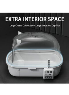 Arabest Cat Litter Box Odour Proof Fully Enclosed Oversized Cat Litter Box Folding Splash Proof Cat Litter Box Grey  - Image 3