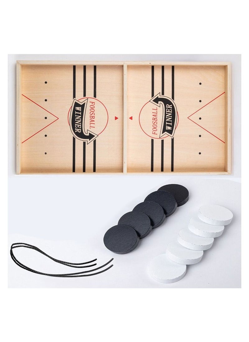MARGOUN MARGOUN Fast Puck Game, Foosball Winner Board Game, Wooden Hockey Chess Table Game Sling Games Paced Puck Winner Wood Board Sport Toys (Small)  - Image 1