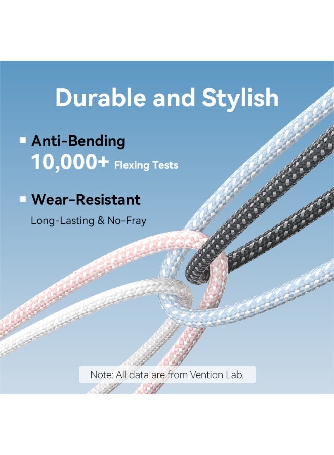 VENTION VENTION USB 2.0 A Male to 3-in-1 USB-C & Lightning & Micro-B Male 3A Cable 1.5M Pink Aluminum Alloy Type Model# CTPPG - Image 5