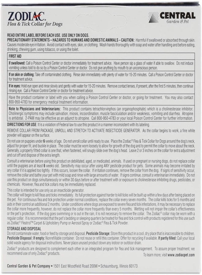زودياك طوق زودياك (عبوة من قطعتين) للبراغيث والقراد للكلاب الصغيرة، 15 بوصة - Image 4