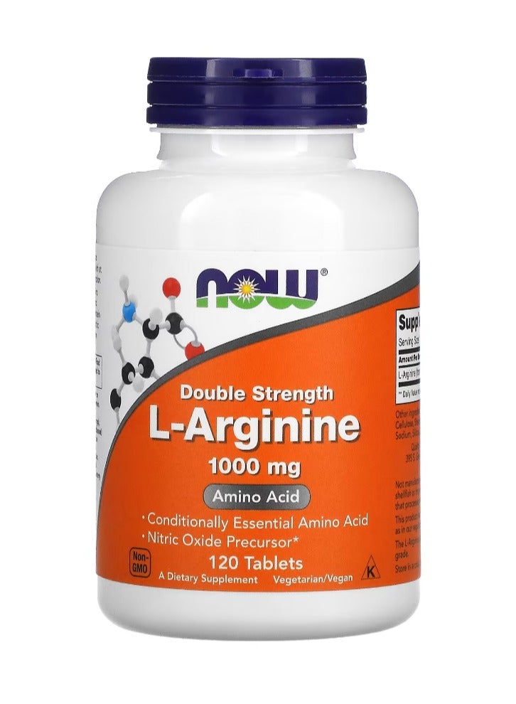 NOW Foods, L-Arginine, Double Strength, 1,000 mg, 120 Tablets