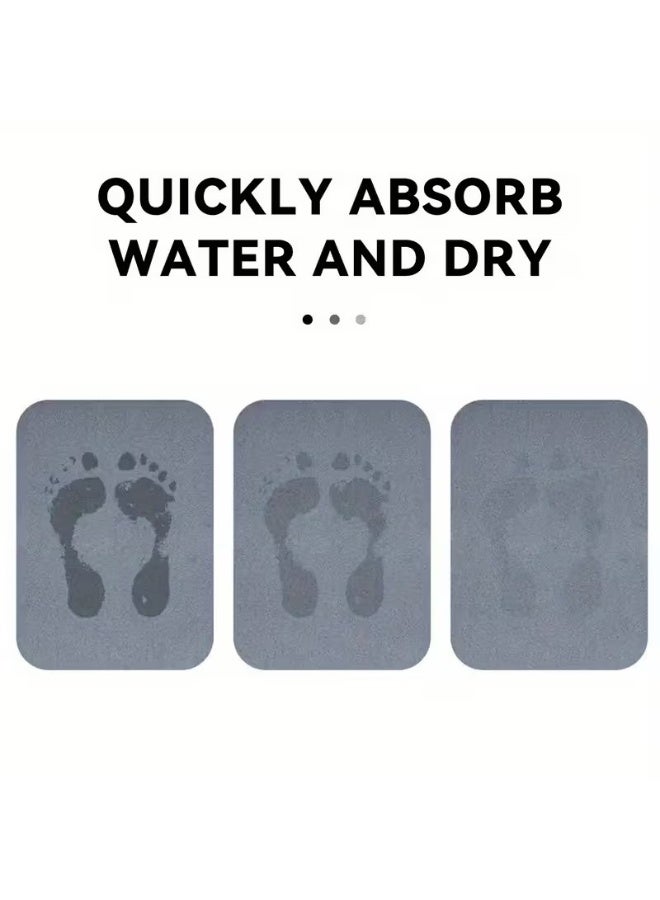 Lacoz Quick-Drying Mud Bathroom Mat Non-Slip Super Absorbent Floor Rug, Soft Fast-Dry Bath Carpet for Bathroom, Kitchen & Entrance Black - Image 2