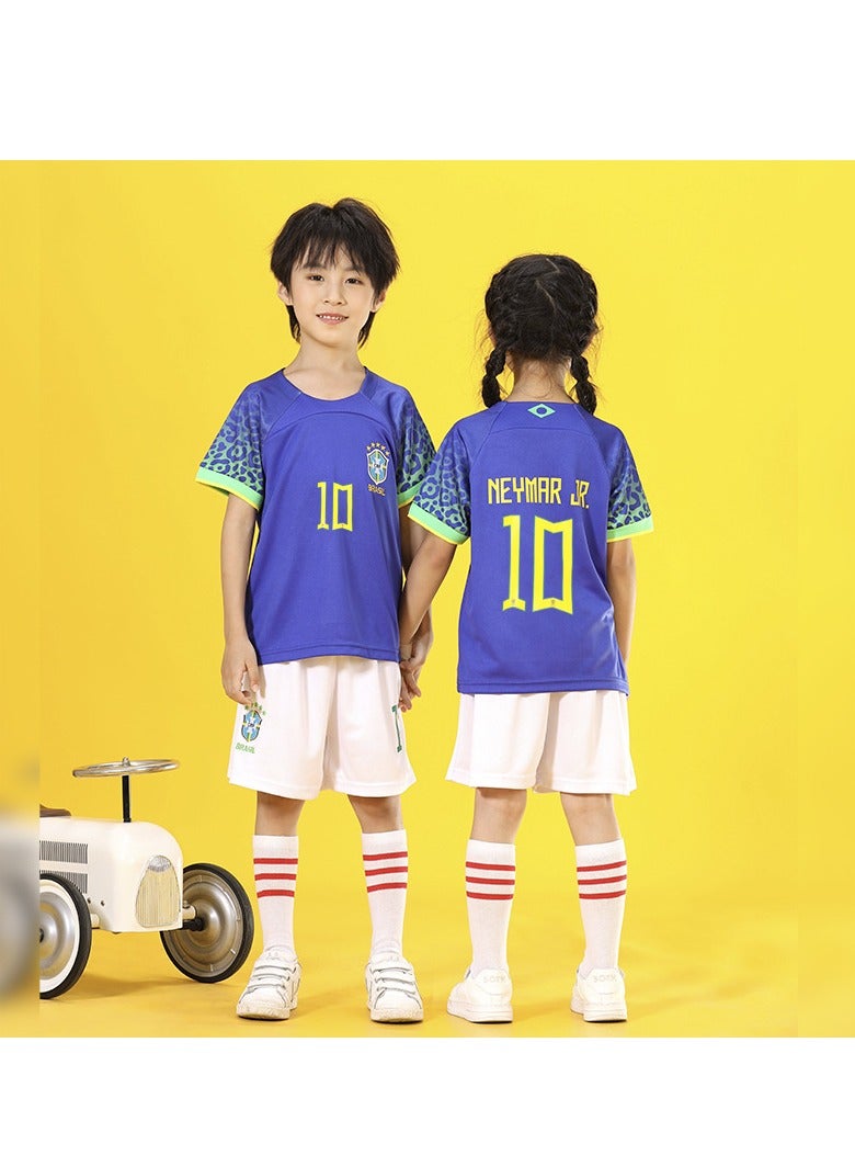 Generic Football Jersey Set for Kids， Children Sportswear Breathable Football Uniforms，Boys Girls Football Jersey Kit  - Image 1