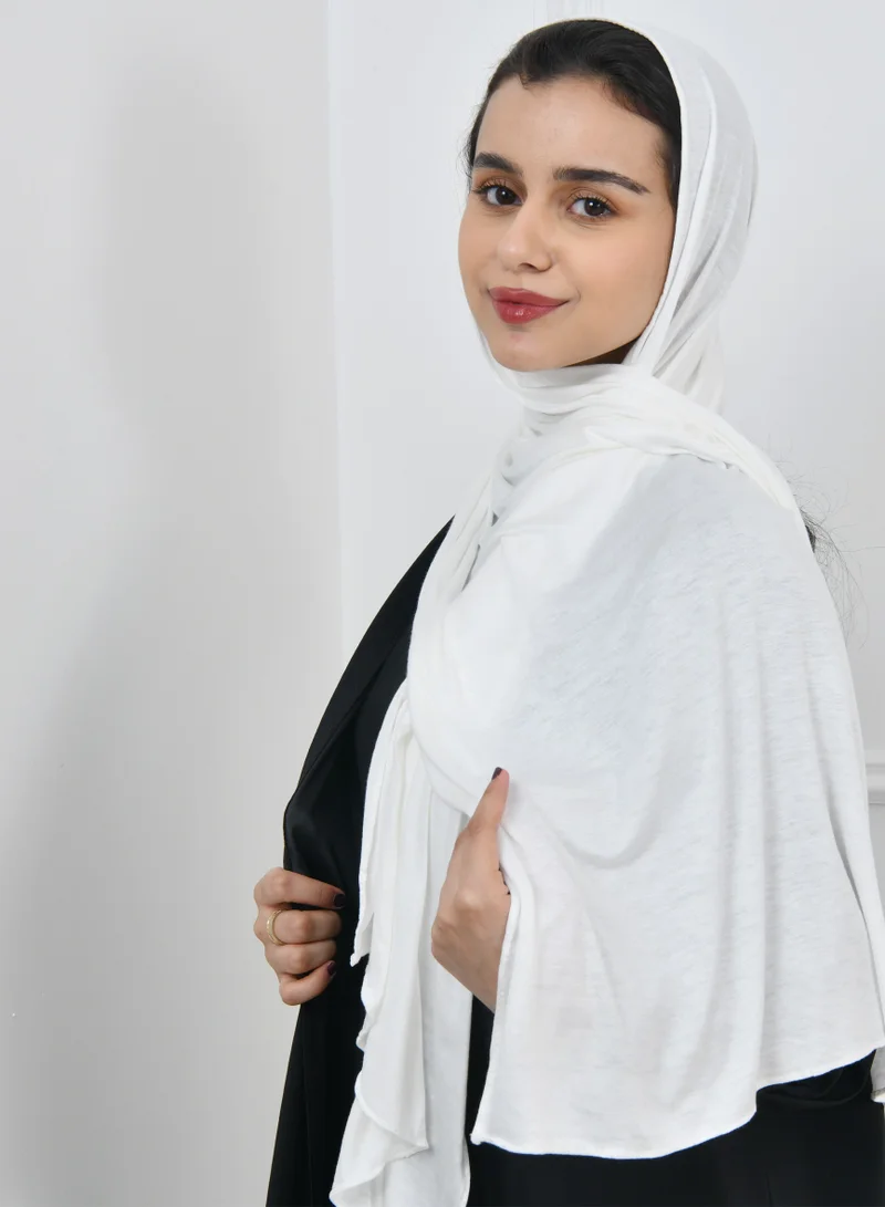 HAWRAA ABAYA White cotton scarf