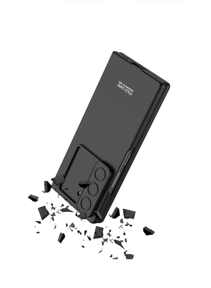جراب GKK لهاتف Samsung Galaxy Z Fold 6، مع واقي شاشة وغطاء كاميرا منزلق، مقاوم للصدمات، جراب صلب من البولي كربونات لهاتف Samsung Galaxy Z Fold 6. ذهبي - Image 4