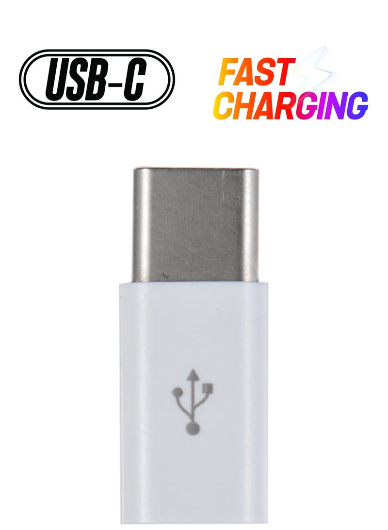دوكولر محول شحن ومزامنة بيانات مايكرو USB إلى نوع C أبيض - Image 1