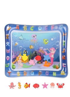 Inflatable Tummy Time Water Mat Baby Sensory Toys Water Play Mat For Baby Early Development Inflatable Water Mat Baby Playmat Sensory Tummy Time Mat For 0-12 Months Activity Toys Mermaid