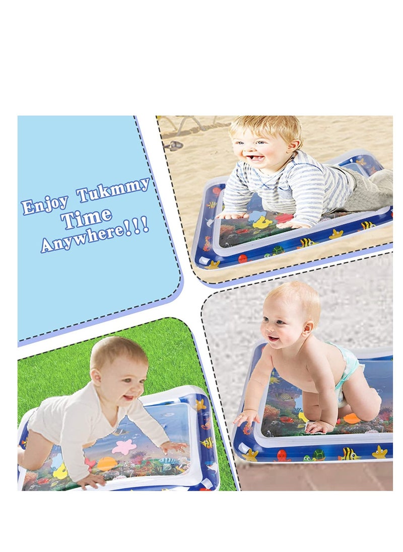 SYOSI - Inflatable Tummy Time Water Mat Baby Sensory Toys Water Play Mat For Baby Early Development Inflatable Water Mat Baby Playmat Sensory Tummy Time Mat For 0-12 Months Activity Toys Mermaid - Image 1
