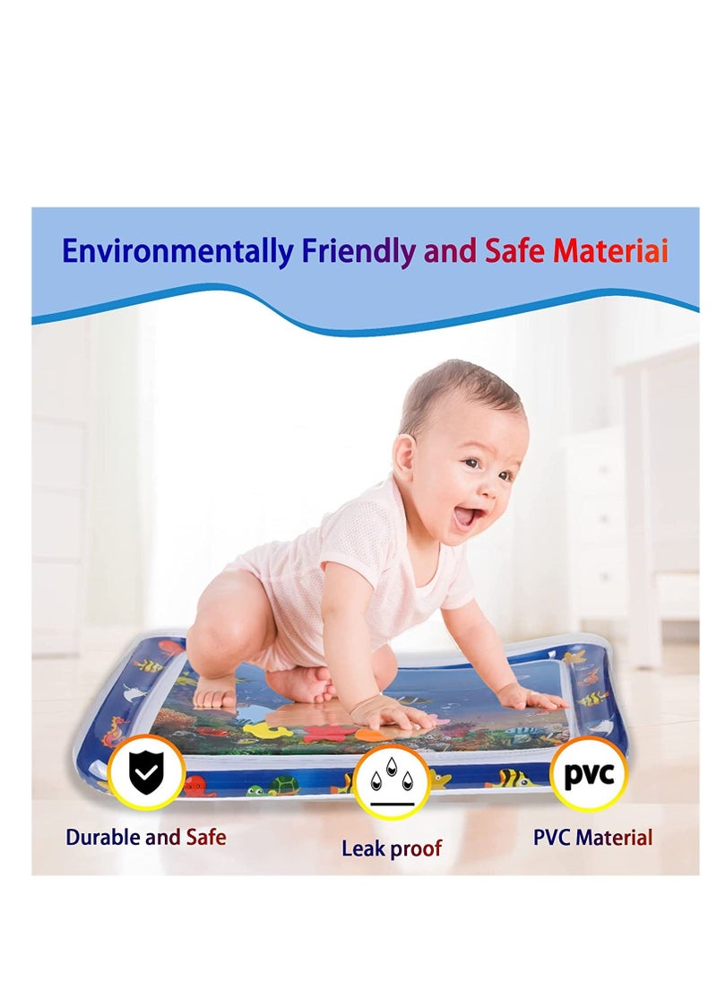 SYOSI - Inflatable Tummy Time Water Mat Baby Sensory Toys Water Play Mat For Baby Early Development Inflatable Water Mat Baby Playmat Sensory Tummy Time Mat For 0-12 Months Activity Toys Mermaid - Image 1