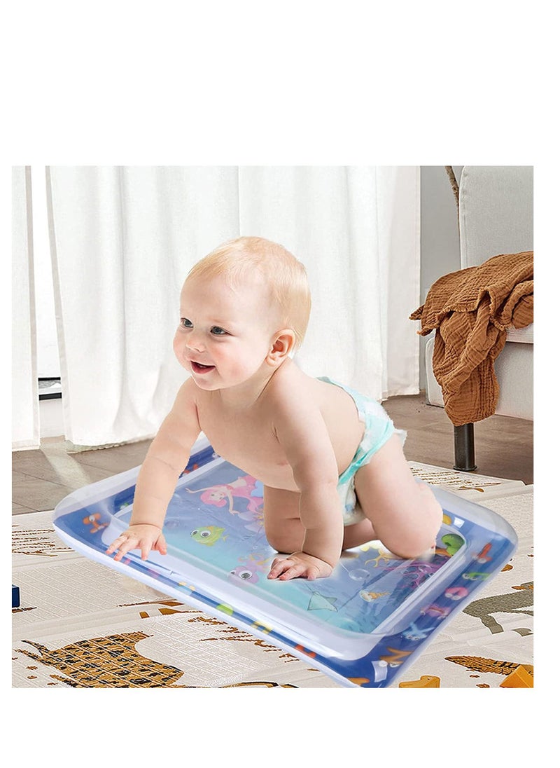 SYOSI - Inflatable Tummy Time Water Mat Baby Sensory Toys Water Play Mat For Baby Early Development Inflatable Water Mat Baby Playmat Sensory Tummy Time Mat For 0-12 Months Activity Toys Mermaid - Image 1