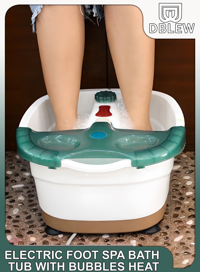 دي بلو جهاز سبا كهربائي لإزالة السموم من القدمين مع فقاعات هواء للتدفئة ، جهاز تدليك شياتسو ، حمام صغير ، حوض نقع بالأشعة تحت الحمراء ، دلو باديكير لتخفيف التعب وتخفيف إجهاد الجسم للأقدام المتعبة - Image 1