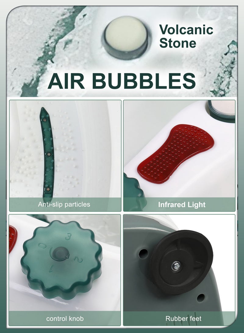 دي بلو جهاز سبا كهربائي لإزالة السموم من القدمين مع فقاعات هواء للتدفئة ، جهاز تدليك شياتسو ، حمام صغير ، حوض نقع بالأشعة تحت الحمراء ، دلو باديكير لتخفيف التعب وتخفيف إجهاد الجسم للأقدام المتعبة - Image 4