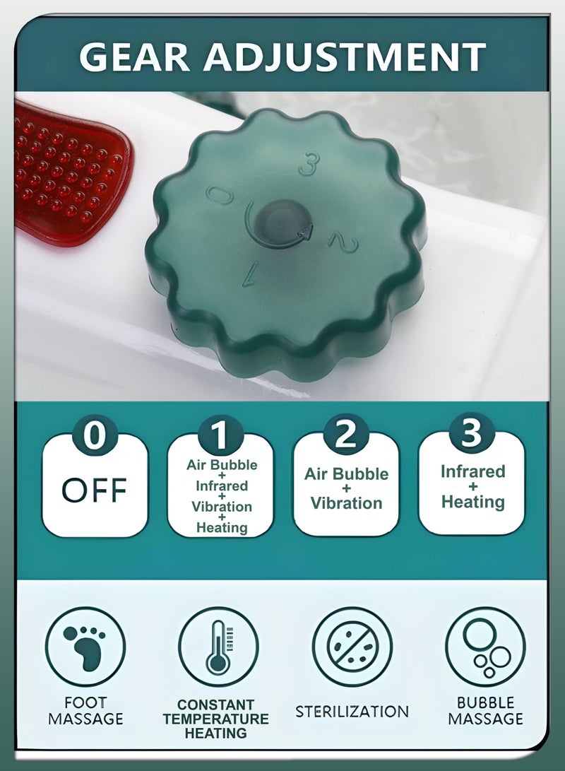 دي بلو جهاز سبا كهربائي لإزالة السموم من القدمين مع فقاعات هواء للتدفئة ، جهاز تدليك شياتسو ، حمام صغير ، حوض نقع بالأشعة تحت الحمراء ، دلو باديكير لتخفيف التعب وتخفيف إجهاد الجسم للأقدام المتعبة - Image 3
