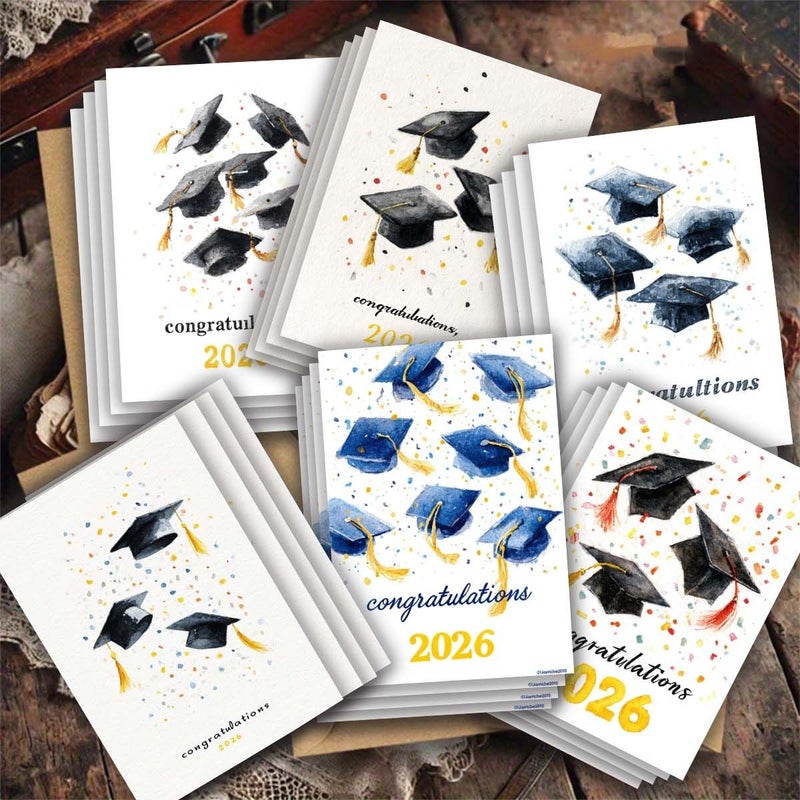 48 Pcs Greeting Cards With Envelopes For Birthday Christmas Graduation Valentine Day Academic Events School Office Party Supplies - Image 1