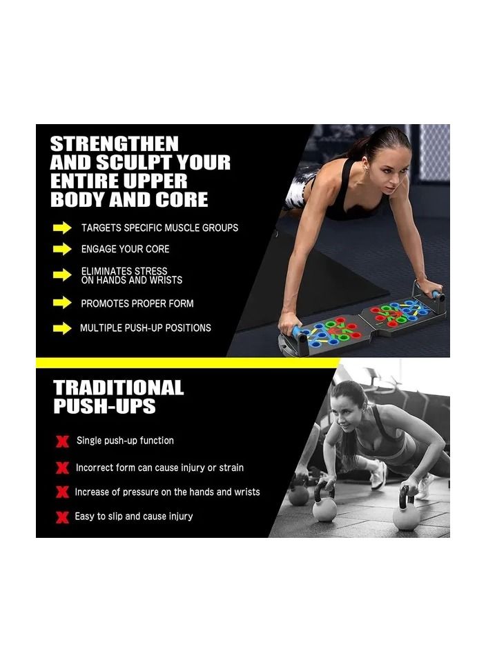 Generic 1-Piece Home Fitness Equipment Chest Abs Trainer Push Up Board,24 in 1 Multifunctional System Fitness Push Up Training Board,Professional Equipment to Burn Fat Strength Training Arm  - Image 2