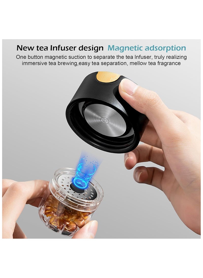 كوب شاي مع مصفاة مغناطيسية، زجاجة سفر عازلة للحرارة مزدوجة الطبقات سعة 350 مل، كوب سفر محمول مضاد للتسرب - Image 2