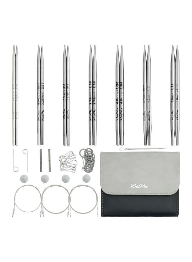 KnitPro Stelo Midi Normal Interchangeable Needle Set 5" (13cm) | 7 US Sizes (2.5 to 8) - Image 1