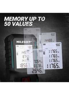 MILESEEY MiLESEEY G2 Laser Measurement Tool 330FT with ±0.06 Inch Accuracy, Distance Area Volume Measure and Pythagoras, Portable Handle Laser Measure with 4 Unit Switch & Digital Angle, with Pocket Clip  - Image 5