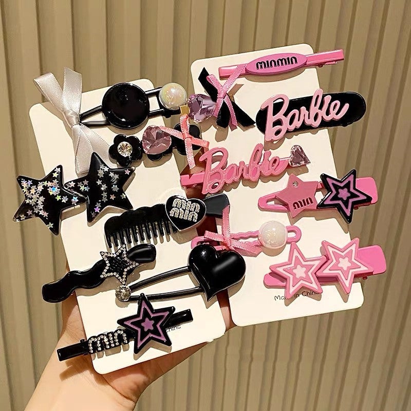 Rhinestone Letter Bow Hairpin Women'S High-End Bangs Side Clip Y2K Sweet Cool Spice Girl Duckbill Clip Headdress - Image 3