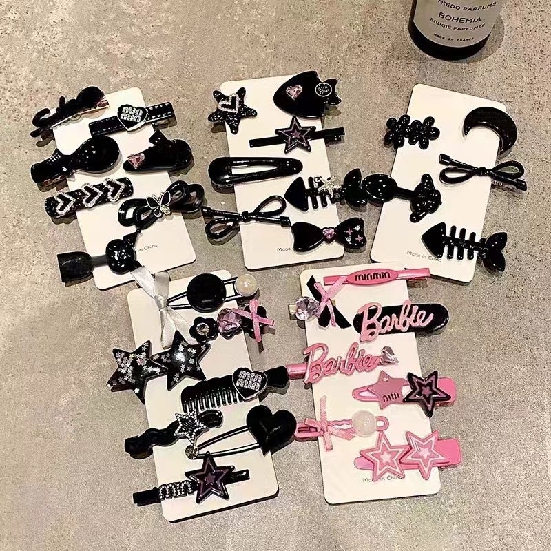Rhinestone Letter Bow Hairpin Women'S High-End Bangs Side Clip Y2K Sweet Cool Spice Girl Duckbill Clip Headdress - Image 5