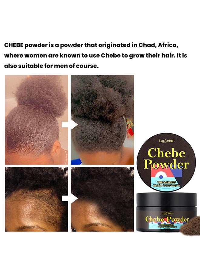 Luxfume Chebe Powder Hair Butter, Organic Hair Growth Products Made With Chebe Powder, Castor Oil, Shea Butter, For Split Ends Treatment, Nourishing Vegan Afro Hair Products Oil For All Hair Types (Powder Texture 30g) - Image 3
