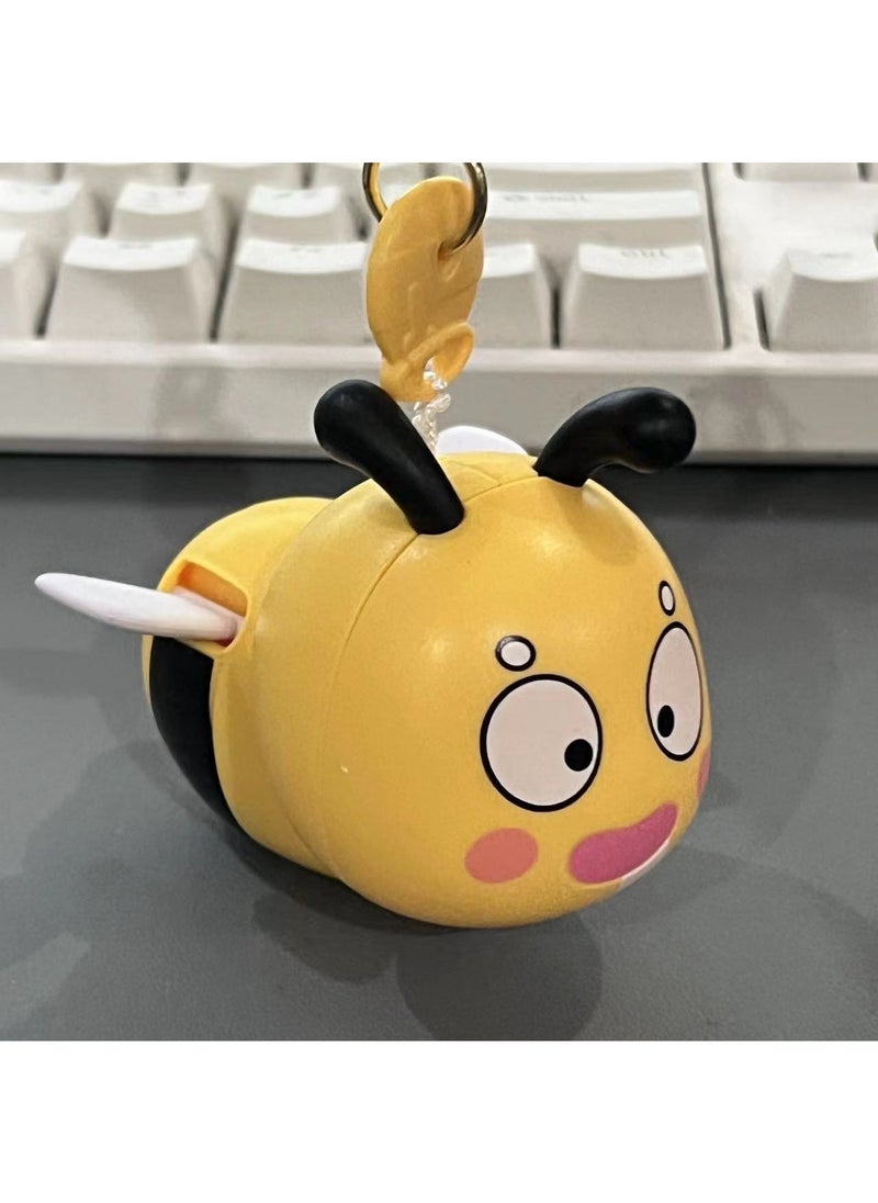 Trendy Shark Keychain Bite Novelty Stress Relief Toy Pull the wire Flying Bee 