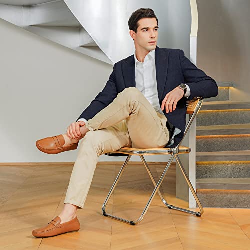 Jousen Men's Loafers Casual Slip On Shoes Soft Penny Loafers for Men Lightweight Driving Boat Shoes (AMY802A Brown 10.5) - Image 2