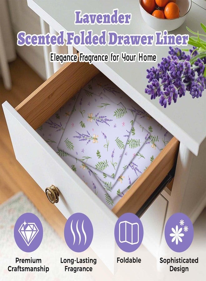 STRN Drawer Liners for Dresser, Lavender Fragrant Drawer Liner 12 Sheets, Non-Adhesive Drawer Paper Liner for Bedroom Shelf Closet, Shoe Chest - Image 2