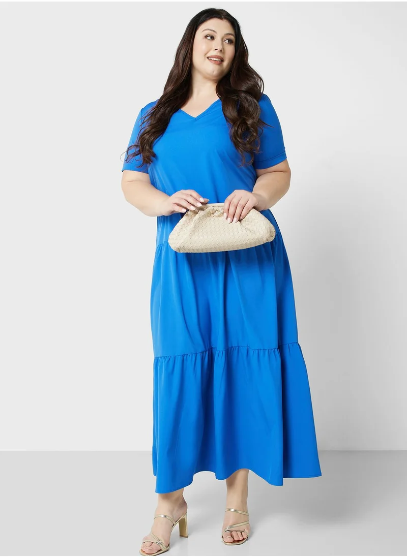 Ella Plus Tiered Detail Dres