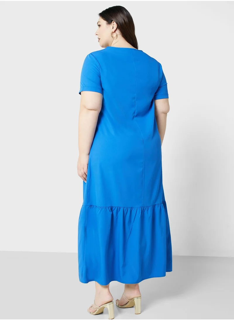 Ella Plus Tiered Detail Dres