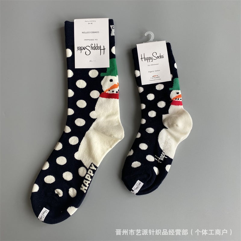 Parent-Child Socks happysocks  Parent-Child Socks Mother's Children's Same Socks Male and Female Baby's Mid-Tube Socks - Image 1