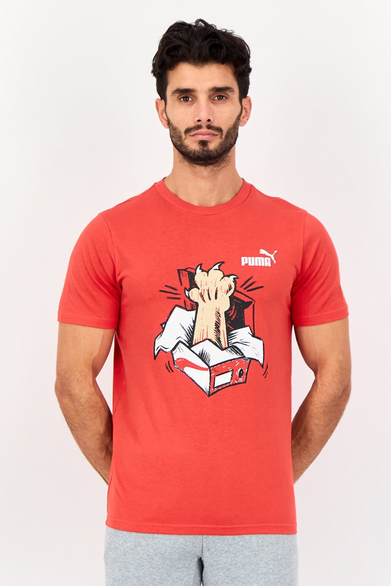 PUMA Men Sportswear Fit Short Sleeves Outdoor T-Shirt, Red - Image 1